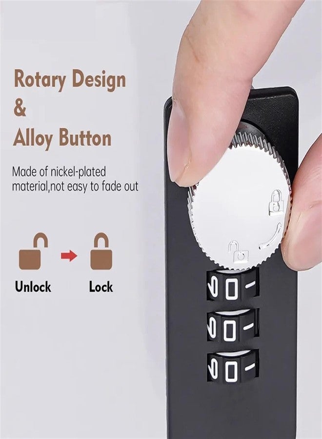 HEBEZON 3-Digit Combination Lock Cum Latch, Password Drawer for Office File Cabinet, Smart Furniture with Turntable Code Dial, Mechanical Keyless Security for Cupboards Cabinet, Storage Box Home - Image 2